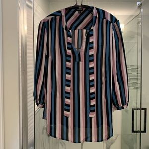 Torrid Size 00 “chiffon” striped Blouse